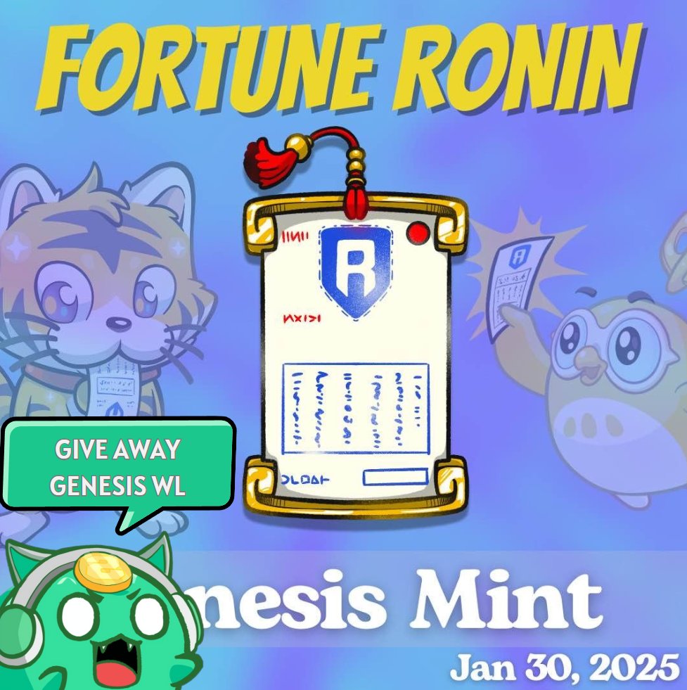 ⏰Tới giờ Give Away rồi !

🎉Give Away 10 WL Fortune Ronin Genesis 

🎁Bước tham gia Give Away
📌 Theo dõi <a href="/DuySlimeGaming/">Duy | Slime Gaming 🇻🇳</a> và <a href="/FortuneRonin/">Fortune Ronin</a>
📌 RT &amp; Like this tweet
📌 Tag 3 người bạn
📌 Comment địa chỉ ví Ronin ở dưới
📌 Tham gia Discord : discord.gg/8nDesbWthS