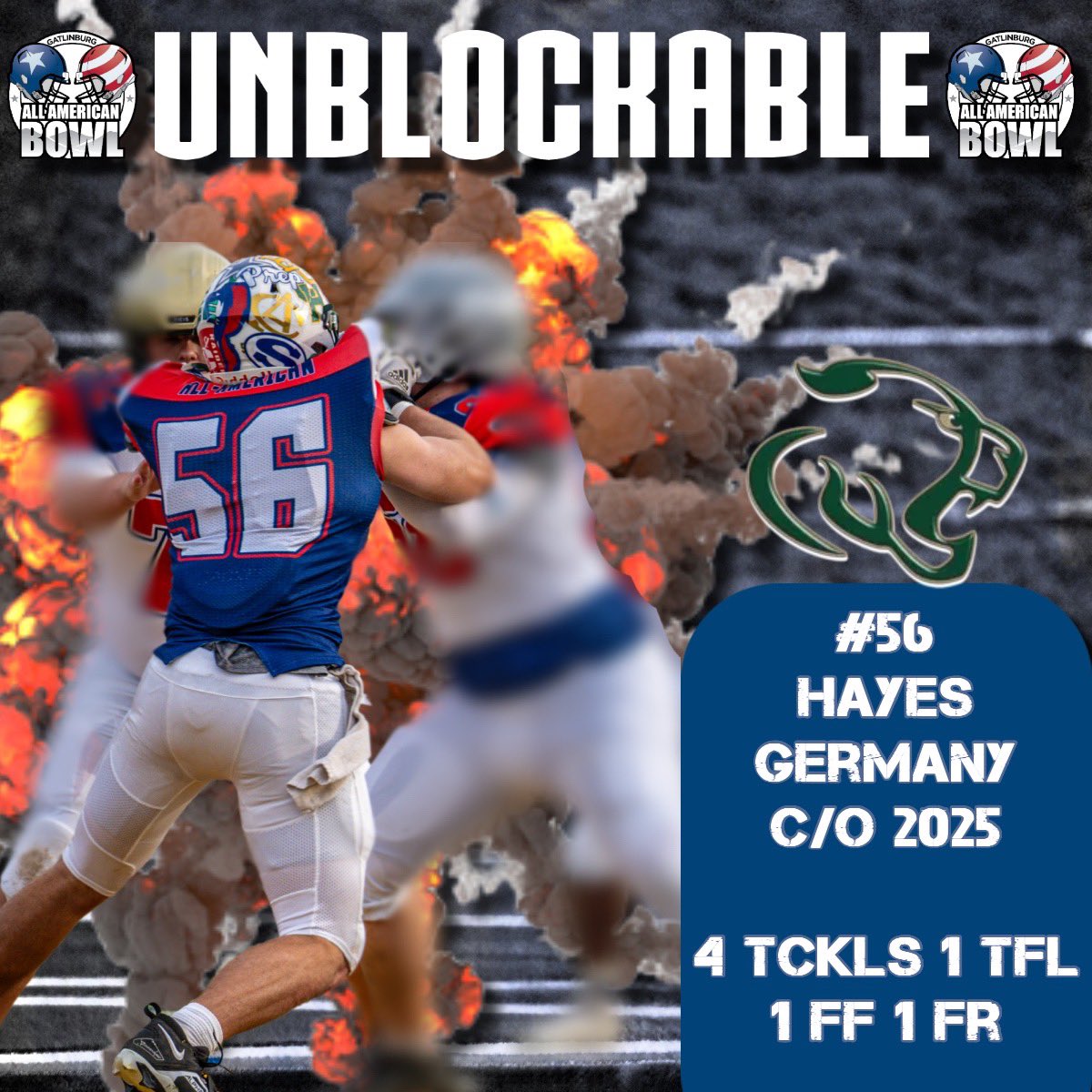 Class of 2025 DE Hayes Germany was an unstoppable force at the All American Bowl last month. Coaches raved in practices about his motor and high football IQ. That showed up in the 11-man Game where he was a big piece in a dominant defensive effort by Team Stripes. He’s a guy with