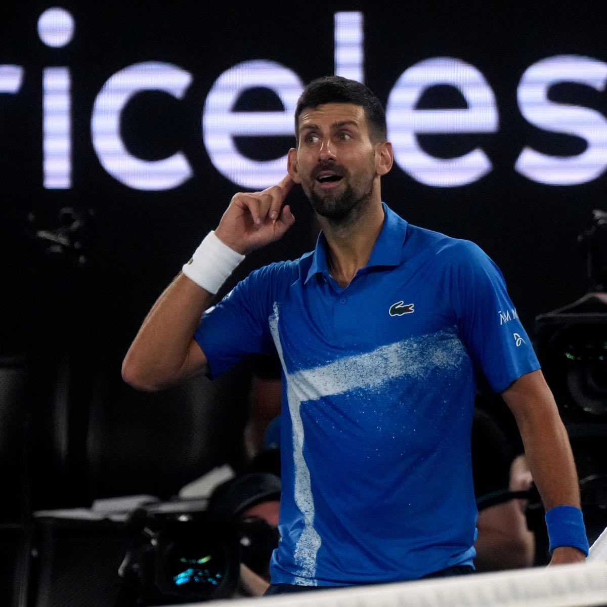TheTennisLetter's tweet photo. Novak Djokovic beats Carlos Alcaraz 4-6 6-4 6-3 6-4 at the Australian Open

50th Grand Slam Semifinal. 

12th Australian Open Semifinal. 

37 years old, beating one of the greatest 21 year olds the sport has ever seen. 

Legend moves. 🇷🇸 https://t.co/rYODkSDX2V
