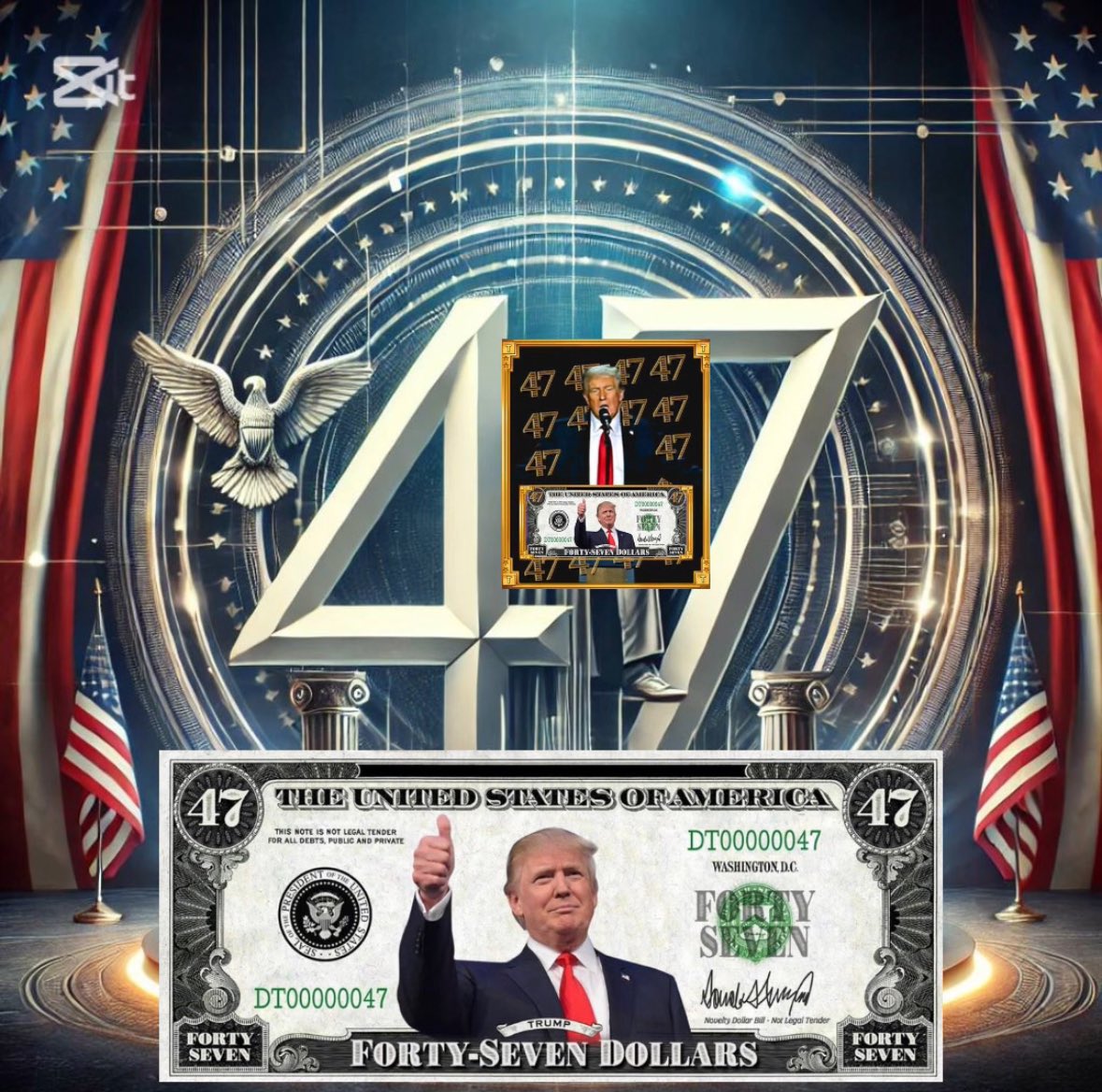 47ttr's tweet photo. 🚀 $47TrumpToRich: The Meme Coin Revolution! 🔥

💸 Turn $47 into wealth and success with the coin inspired by Trump’s bold legacy.
🌟 Join the movement. Be part of history!

📜 CA: 4vkaZi4imuYUk8ZKsHLXWjC5wmiKfpRcWmPtcZj3moon

#Solana #Sol #Memecoin #Trump #dollar https://t.co/CoCHrgmiZQ