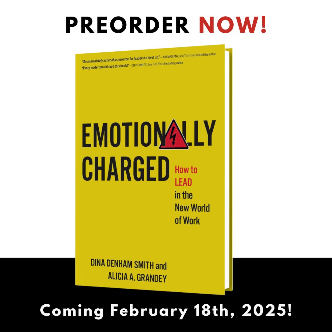 Dina Denham Smith (@dinadsmith) on Twitter photo High performance and fulfillment don’t have to come at the expense of your well-being.
In our new book <a href="/AliciaGrandey/">Alicia Grandey, PhD</a> and I provide practical tools to navigate emotionally intense work moments.
Preorder your copy today! zurl.co/m5eiN
#leadership #book #new High performance and fulfillment don’t have to come at the expense of your well-being.
In our new book <a href="/AliciaGrandey/">Alicia Grandey, PhD</a> and I provide practical tools to navigate emotionally intense work moments.
Preorder your copy today! zurl.co/m5eiN
#leadership #book #new