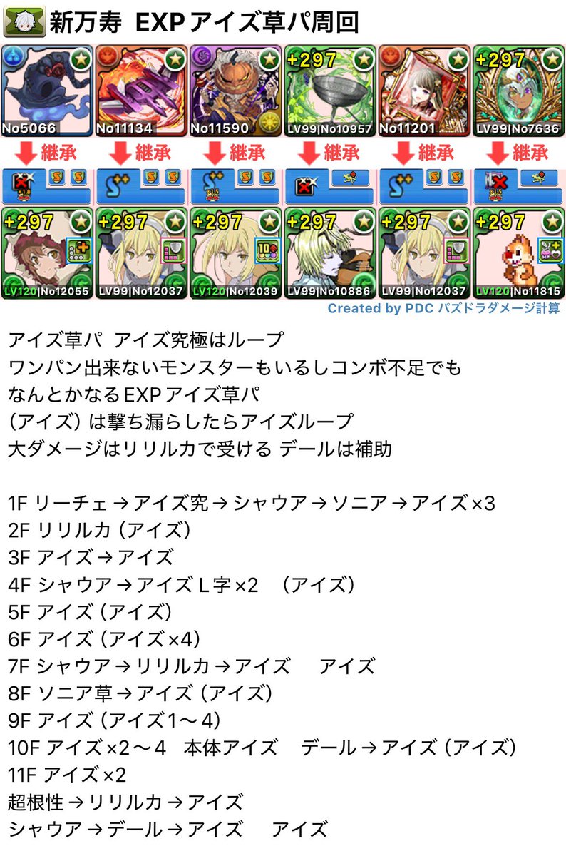 readthemoon's tweet photo. 深遠の万龍　新万寿
ランク上げ
裏修羅→裏機構→裏零次元→新万寿
EXPアイズで新万寿周回
新万龍未取得
ランク上げ
ベル&amp;ノアパ予約スキル面倒な方向け
基本ワンパン出来るが苦手モンスター
コンボ不足でも
なんとかなるEXPアイズ草パ
代用 バッカス→児雷也
他代用はPDCで検索 https://t.co/PWrPTBNKLa