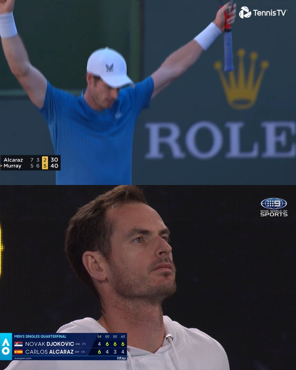 Andy Murray becomes the first man to defeat Carlos Alcaraz as player AND coach. Legend.