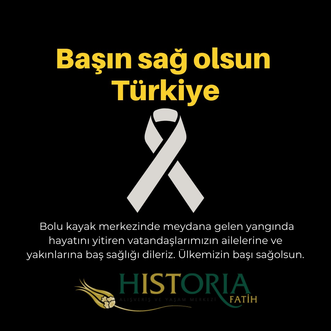 Bolu kartalkaya kayak merkezinde meydana gelen yangında hayatını kaybeden vatandaşlarımıza Allah'tan rahmet, yakınlarına başsağlığı, Yaralılarımıza acil şifalar dileriz. Ülkemizin başı sağolsun!