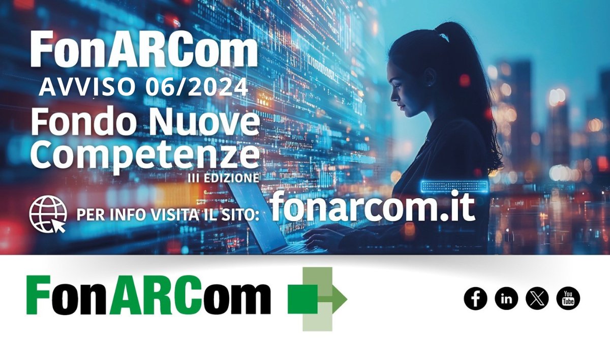 𝗔𝘃𝘃𝗶𝘀𝗼 𝟬𝟲/𝟮𝟬𝟮𝟰 – #FNC 
È online il testo integrale dell’Avviso 06/2024. 

La dotazione economica è di 3.000.000 €

I destinatari sono:
• lavoratori dipendenti
• disoccupati che dovranno essere assunti dall’azienda beneficiaria

Info: t.ly/_t5yV
