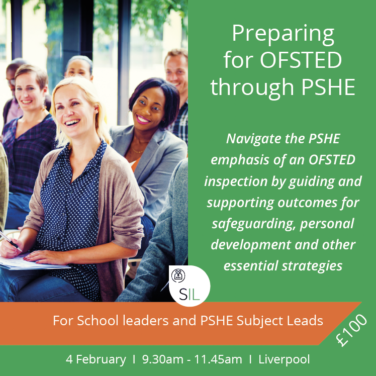 SIL_EduSupport's tweet photo. Join us in this fantastic course to help you through the PSHE implications of the OFSTED framework. Invaluable for school leaders and PSHE Leads who need to share their PSHE contribution with OFSTED.
"Preparing for OFSTED through PSHE"
https://t.co/8LM2UuiKqx
#PSHEsupport #OFSTED https://t.co/DH32zIerKm