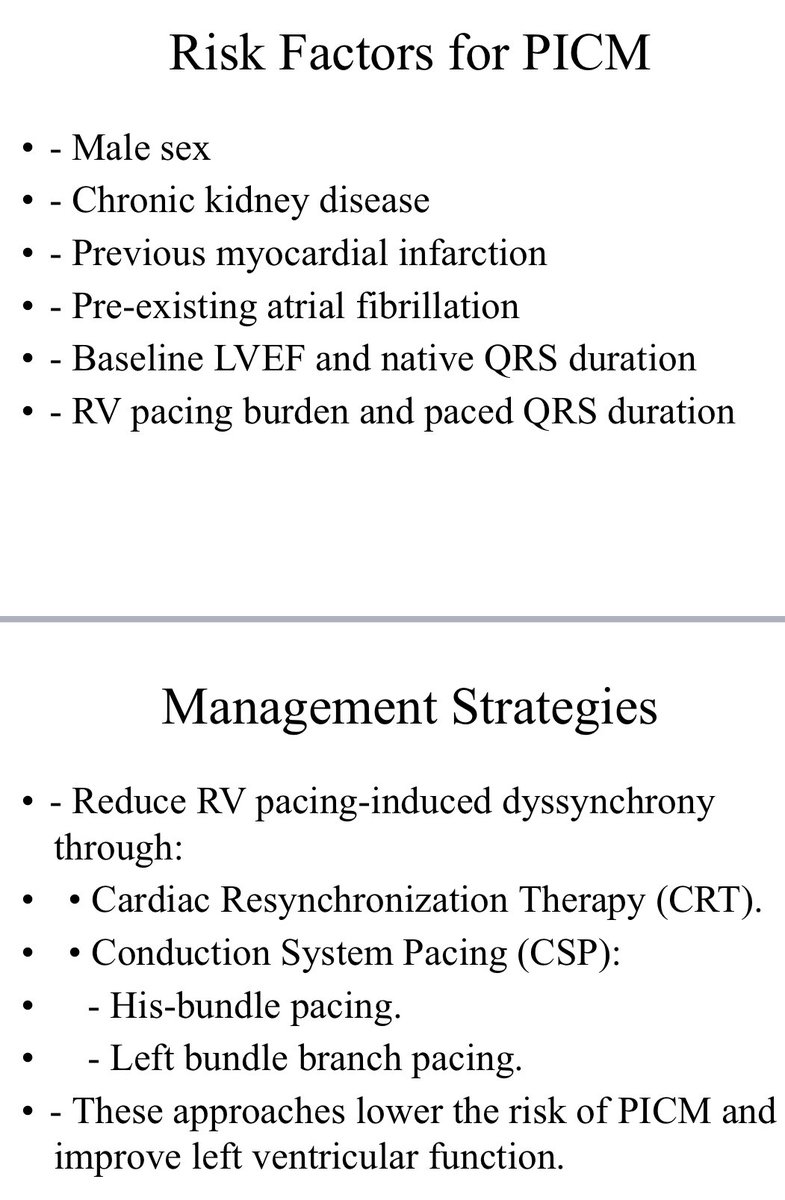 Basalus's tweet photo. 📢 Spotlight on Pacing-Induced Cardiomyopathy (PICM):A significant but under-recognized complication of chronic RV pacing. Early diagnosis and advanced pacing strategies like CRT or CSP are key to improving outcomes. Let’s bring awareness to this critical issue! #Cardiology #PICM https://t.co/5y1glS9cIy
