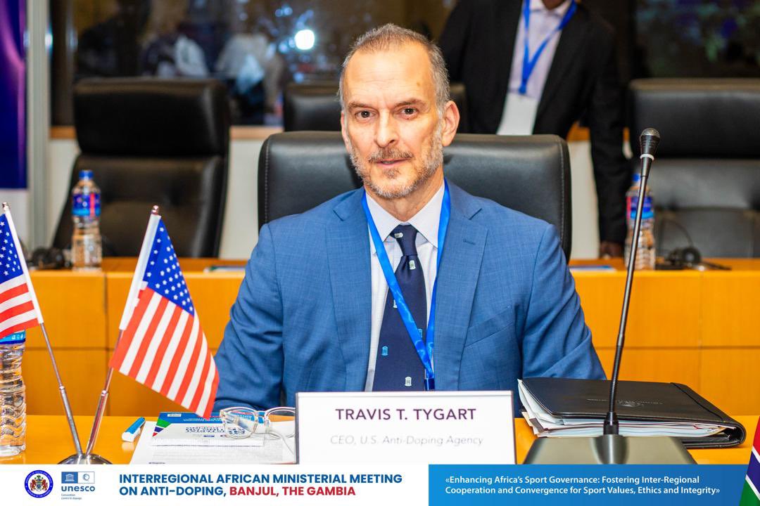 NSC_TheGambia's tweet photo. The Gambia VP on the Interregional African Ministerial Meeting:
“Through collaboration with the COP 9 Bureau and UNESCO, The Gambia reaffirms its dedication to promoting values, ethics, and integrity in sports for the benefit of all athletes.” #CleanSports #IntegrityInSports https://t.co/NceG8LYfxs