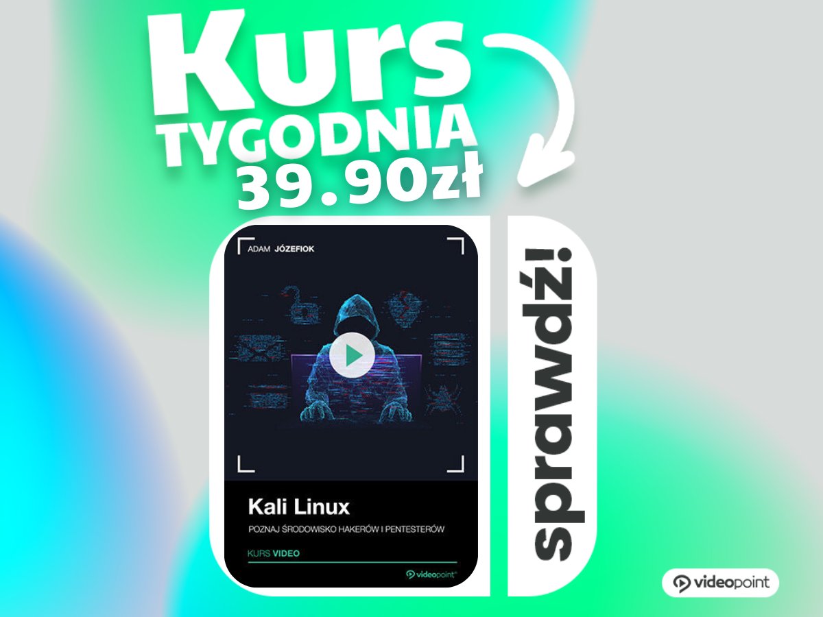 Bestsellerowy kurs dotyczący Linuxa trafił na kurs tygdnia! Teraz tylko 39.90 📷

videopoint.pl/go-kali-linux-…

#Linux #programowanie