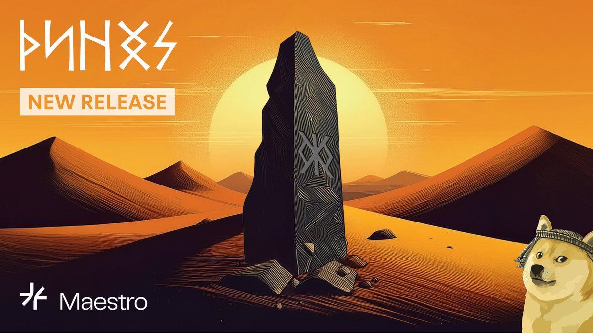 🚀 Maestro's API Avalanche: Day 2, Supercharged Dune Info API

We're making Dogecoin Dunes data access simple and fast: docs.gomaestro.org/dogecoin/dunes…

🎶This update greatly Improves response time, particularly for Dunes with a very large number of UTXOs.  The API provides comprehensive