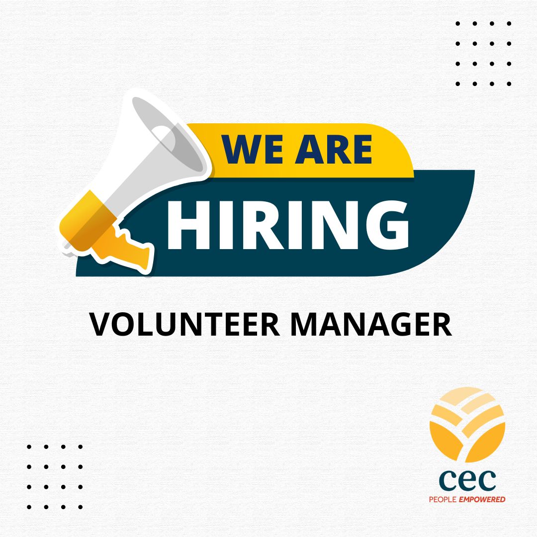 The CEC is hiring a full-time Volunteer Manager! If you or someone you know is interested, visit loom.ly/JOsAoj4 for the full job description and how to apply! #hiring #volunteers