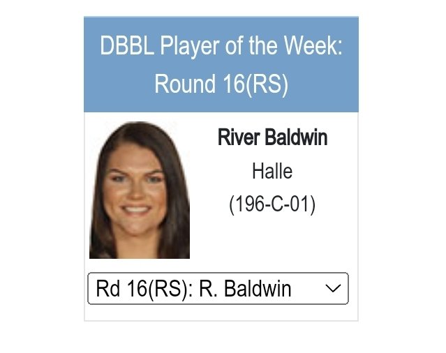 Hard work pays off! <a href="/BaldwinRiver/">River Baldwin</a> has hit her stride in Germany, and ranks among the league leaders in both reb/game (5th) and blocks/game (tied for 5th). Eurobasket.com has named her the DBBL round 16 player of the week after her outstanding performance last Saturday👏