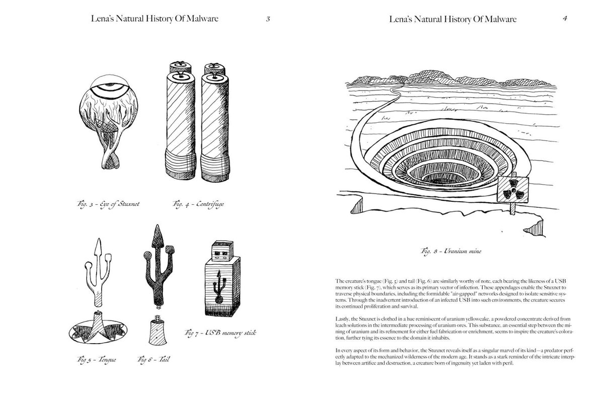 Sneak peek of my VERY rough draft of my “Natural History of Malware” Victorian era style Malmons book! ✍️🧐