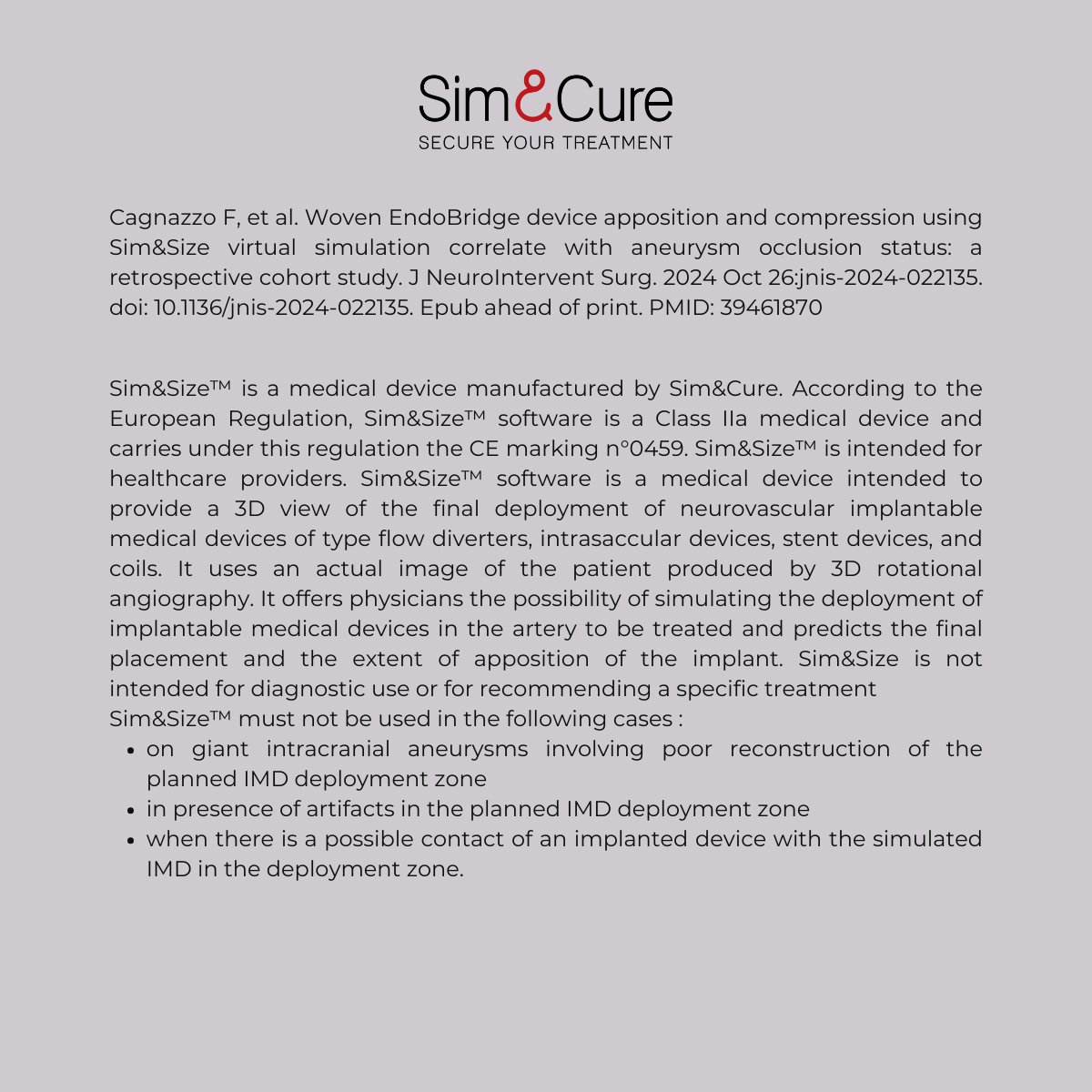 SimAndCure's tweet photo. In this retrospective study, maximal compression of the Woven Endobridge was a predictive factor for aneurysm occlusion, with 89% of patients achieving adequate occlusion when exceeding 15.1% of maximal compression.
👉 https://t.co/ZCjIv0FlqB
#Clinicaldata #Innovation #Healthcare https://t.co/fYMnCH9y2Y