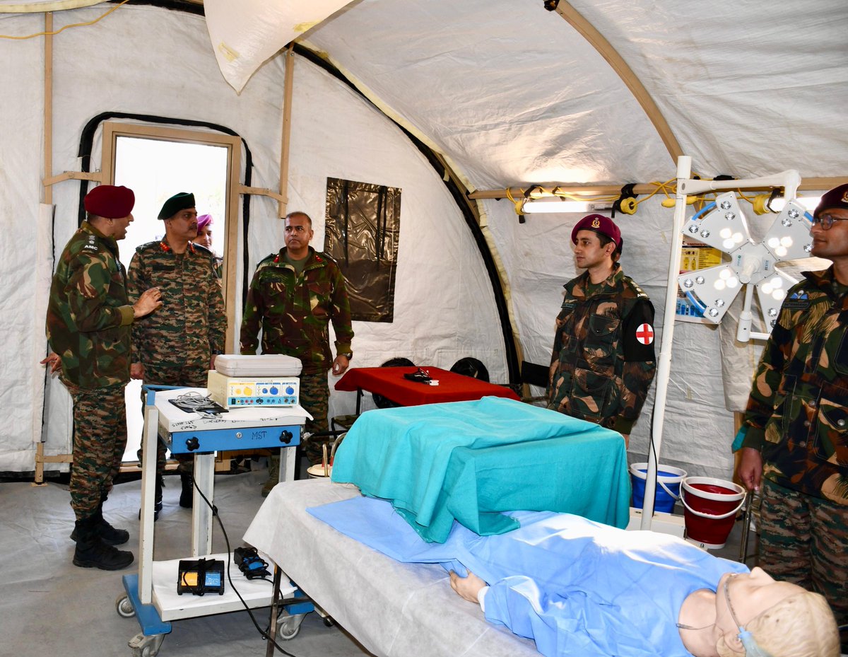 suryacommand's tweet photo. #IndianArmy
#SuryaCommand

Lt Gen Mukesh Chadha, #COS, #CentralCommand visited #ShatrujeetBrigade to review operational, training and administrative preparedness. He was briefed on various multi spectral training exercises undertaken in the previous year and planned ahead. #COS appreciated commitment of the troops towards adoption of New Generation Equipment. He extolled all ranks to continue striving for excellence and enhance professional competence to meet future challenges of changing nature of warfare.

#SuryaWarriors  
#OnPathToTransformation 
#YearofReforms 

@adgpi
@ProDefLko
@PRODefDehradun
@PROdefprayagraj
@SpokespersonMoD
@UBArea_IA 
@HQ_IDS_India 
@MinofDefIndia