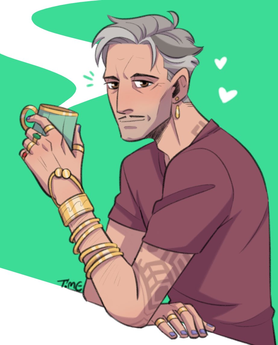 timethehobo's tweet photo. Saw more photo inspo and just had to. Tattoo Emmy tho… 😌 #DragonAge #EmmrichVolkarin https://t.co/CWUBdPrpLJ