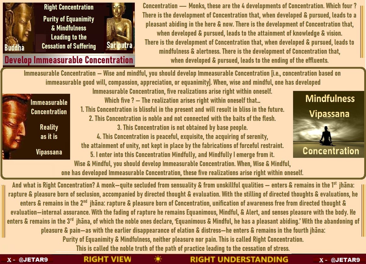 JETAR9's tweet image. #RightUnderstanding #RightView
#Buddha’s Teachings
#Sacitta Sutta
One’s Own Mind
☀
If, on examination, a monk knows, ‘I usually remain uncovetous, without thoughts of ill will, free of sloth &amp;amp; drowsiness, not restless, gone beyond uncertainty, not angry, with unsoiled thoughts,…