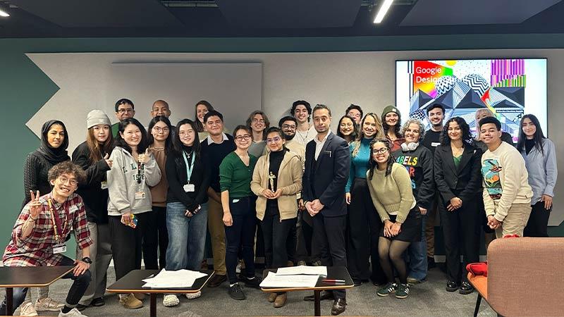 Students from across our College of Design, Creative and Digital Industries attended and participated in the <a href="/Google/">Google</a> Design Sprint Master Workshop Hackathon organised by Savraj Matharu 🙌

🔗 Find out more about the Hackathon in our news story: bit.ly/3E114Ar