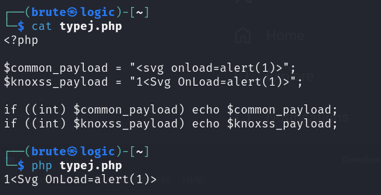 KN0X55's tweet photo. Do you know why most of our #XSS payloads start with a "1" ? 🤔

Besides to appear as a regular alphanumeric input (not lead by any special char) it's mainly to exploit a validation vulnerability named TYPE JUGGLING.

#KNOXSS is on another level. https://t.co/nrxO24a2dT