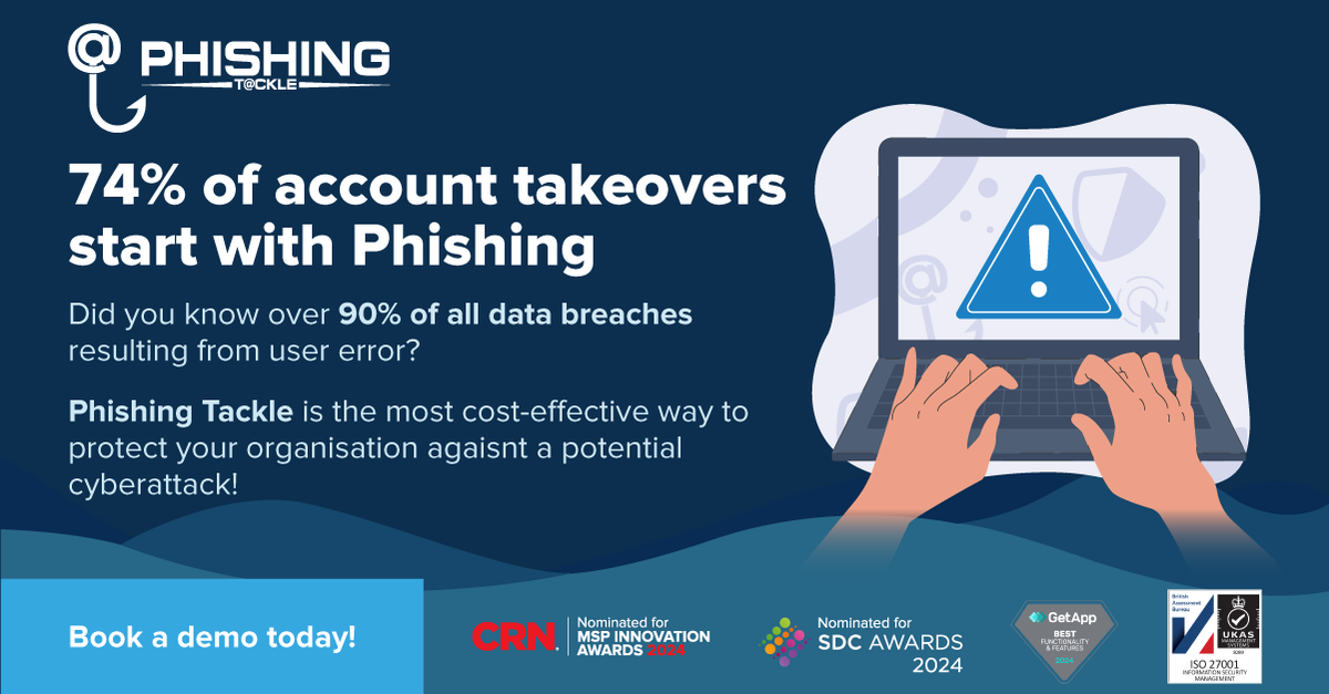 phishingtackle's tweet photo. With over 90% of all data breaches resulting from user error, the best line of defence is ensuring your users can identify cybersecurity threats from a mile away!

🔷 https://t.co/1OWc4jWEHv 🔷

#PhishingTackle #Cybersecurity #Cyberattack #DataBreach #SecurityAwarenessTraining https://t.co/QJU6H2OvSZ