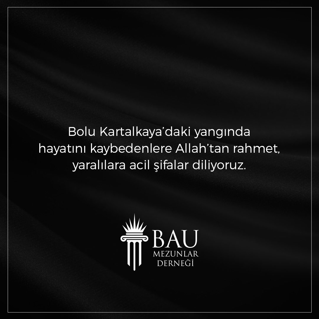 Kartalkaya’daki yangında yaşamını yitirenlere Allah’tan rahmet, yaralılara acil şifalar dileriz.