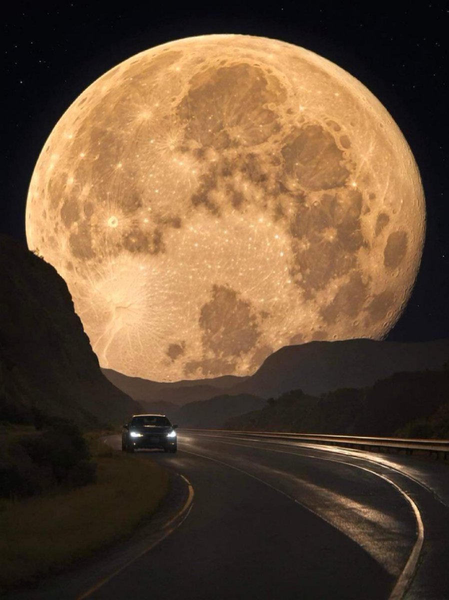 M1ONLOVER's tweet image. Amazing Moonrise.