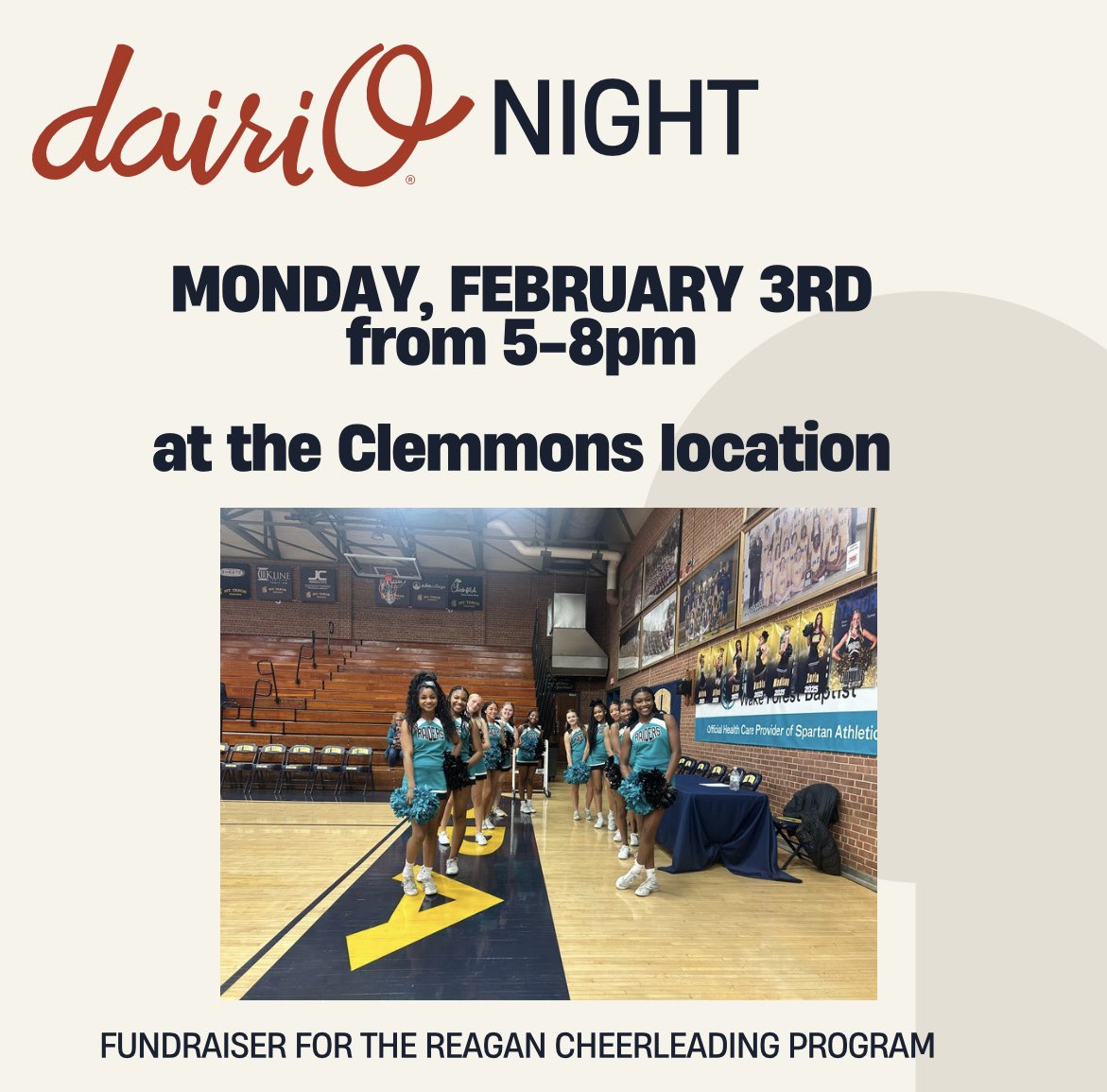Spread the word! Come out &amp; support Reagan cheer on February 3rd!