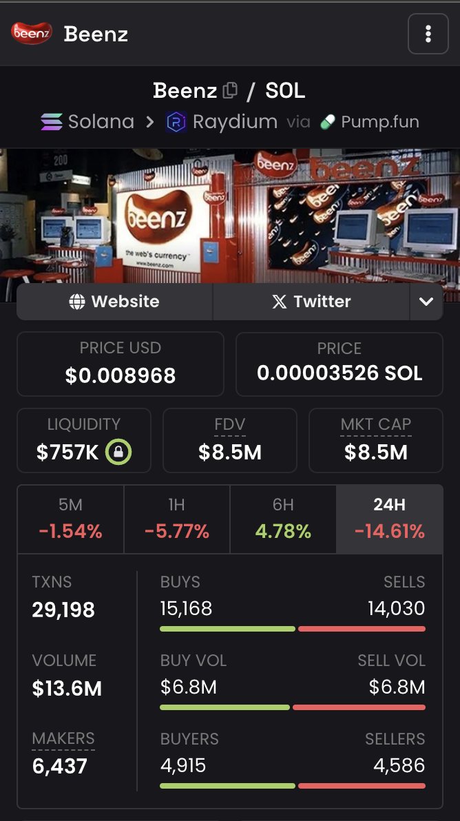 pointercrypto's tweet photo. ape here big feeling like easy 4x with size.. firs meme coin in history! since 1998! $beenz is da ticker!!
9sbrLLnk4vxJajnZWXP9h5qk1NDFw7dz2eHjgemcpump https://t.co/llTwXBb7Mr