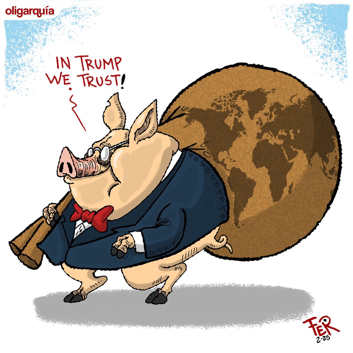 Oligarquía.

#CartónDelAverno por <a href="/deandafer/">Fernando de Anda Gorráez.</a>.