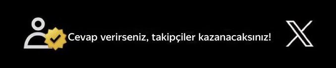HERKES EN AZ 10K OLACAK...

TAKİPÇİ KAZANMAK İÇİN POSTUN ALTINA TOPLANIYORUZ!!!!

YORUMLARDA YAZAN HERKESİ TAKİBE ALIN VE TAKİPLERE DÖNÜŞ SAĞLAYIN. -113