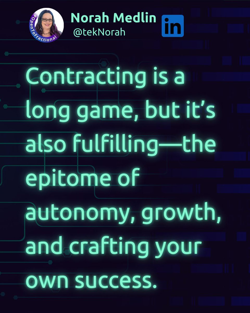 Contracting is the long game: effort now, payment later. It’s challenging yet fulfilling—autonomy, growth, and crafting success on your terms. Stay resilient, stay focused. 💡 How do you embrace the balance?