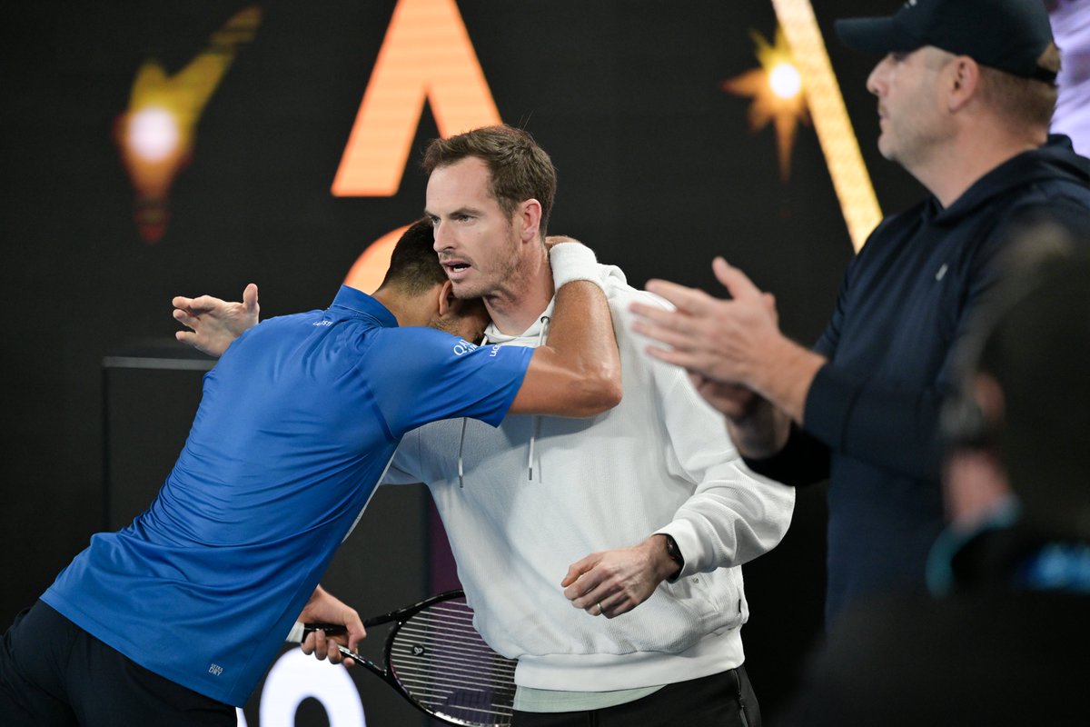 If you saw this photo a year ago you wouldn't believe your eyes 🤭

#AO2025 | <a href="/DjokerNole/">Novak Djokovic</a> | <a href="/andy_murray/">Andy Murray</a>