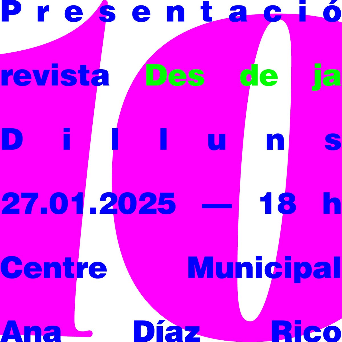 🗞️✨ ¡El próximo lunes 27 de enero presentamos el décimo número de #Desdeja, la revista de barrio hecha con amor desde la Florida!

Este nuevo número viene caaargadito de contenido: Pensada y escrita por vecinas y avecinadas y editada en el #LaboratoriEditorial #Desdelsblocs! 💙