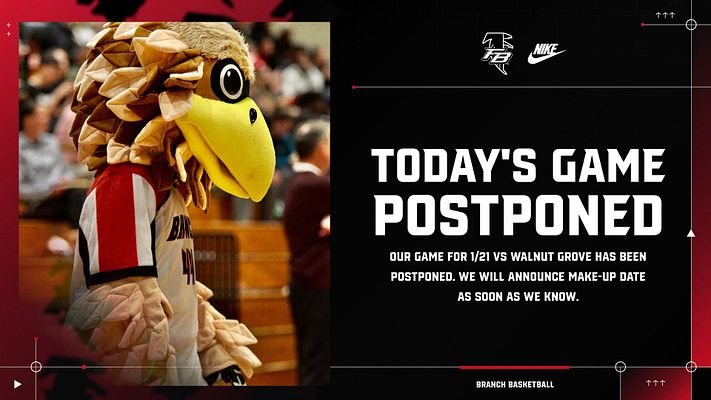 branchboysbball's tweet image. 🚨TODAY'S GAME POSTPONED🚨
Make-Up TBA
@KyleSandy355 @WDUNSports @gtimessports @TeamGlorySports @Deep_Fried_Dave @hartjj22 @BranchAthletics @FBfalconsbball