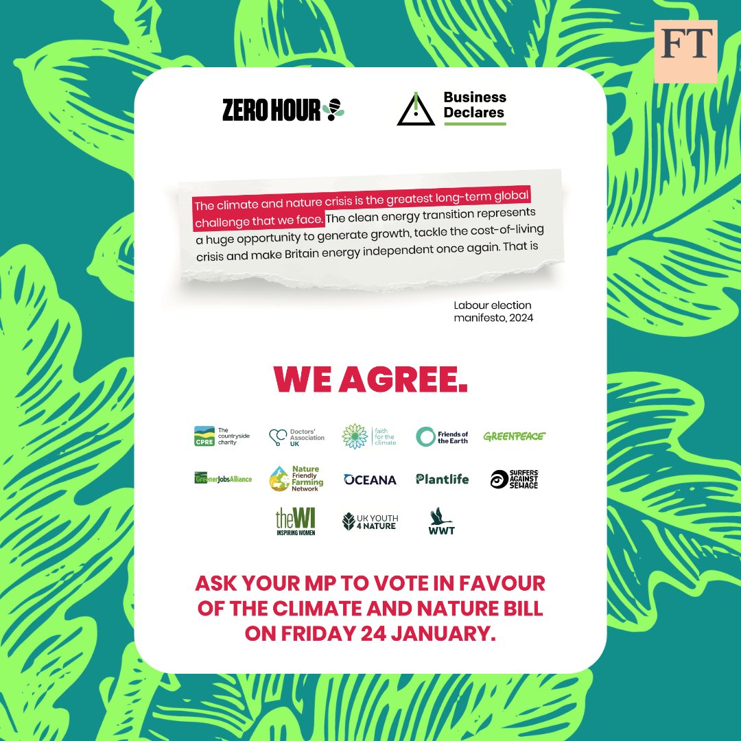 Women's Institute (@womensinstitute) on Twitter photo 🌎 “The climate and nature crisis is the greatest long-term global challenge that we face.” <a href="/UKLabour/">The Labour Party</a>, we agree.
🗳️ Ask your MP to vote in favour of the Climate and Nature Bill on Friday 24 January in Parliament.
👉 Head to action.zerohour.uk
🐝 <a href="/zerohour_uk/">Zero Hour @zero-hour.bsky.social</a> #CANBill 🌎 “The climate and nature crisis is the greatest long-term global challenge that we face.” <a href="/UKLabour/">The Labour Party</a>, we agree.
🗳️ Ask your MP to vote in favour of the Climate and Nature Bill on Friday 24 January in Parliament.
👉 Head to action.zerohour.uk
🐝 <a href="/zerohour_uk/">Zero Hour @zero-hour.bsky.social</a> #CANBill