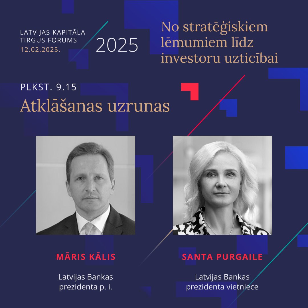 🗓️ 12. februārī Latvijas kapitāla tirgus forumā uzzini par jauno 10 soļu programmu kapitāla tirgus attīstības veicināšanai, kā arī citām aktuālajām tendencēm nozarē.

Reģistrējies 👉 forum.bank.lv