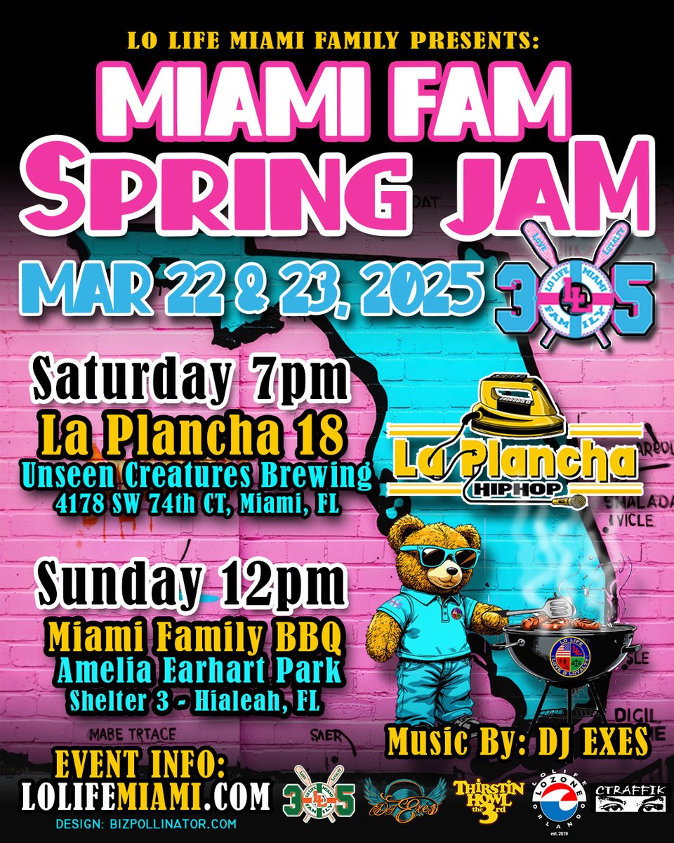 Lo Life Miami Family (@lolifemiami) on Twitter photo You're invited to the Miami Fam Spring Jam!
Kicking it off with La Plancha on Saturday, March 22nd at Unseen Creatures Brewing <a href="/unseencreatures/">Unseen Creatures</a>
And on Sunday, March 23rd, you are all invited to the LL Miami Family BBQ at Amelia Earhart Park - Shelter 3
Get your flights and You're invited to the Miami Fam Spring Jam!
Kicking it off with La Plancha on Saturday, March 22nd at Unseen Creatures Brewing <a href="/unseencreatures/">Unseen Creatures</a>
And on Sunday, March 23rd, you are all invited to the LL Miami Family BBQ at Amelia Earhart Park - Shelter 3
Get your flights and