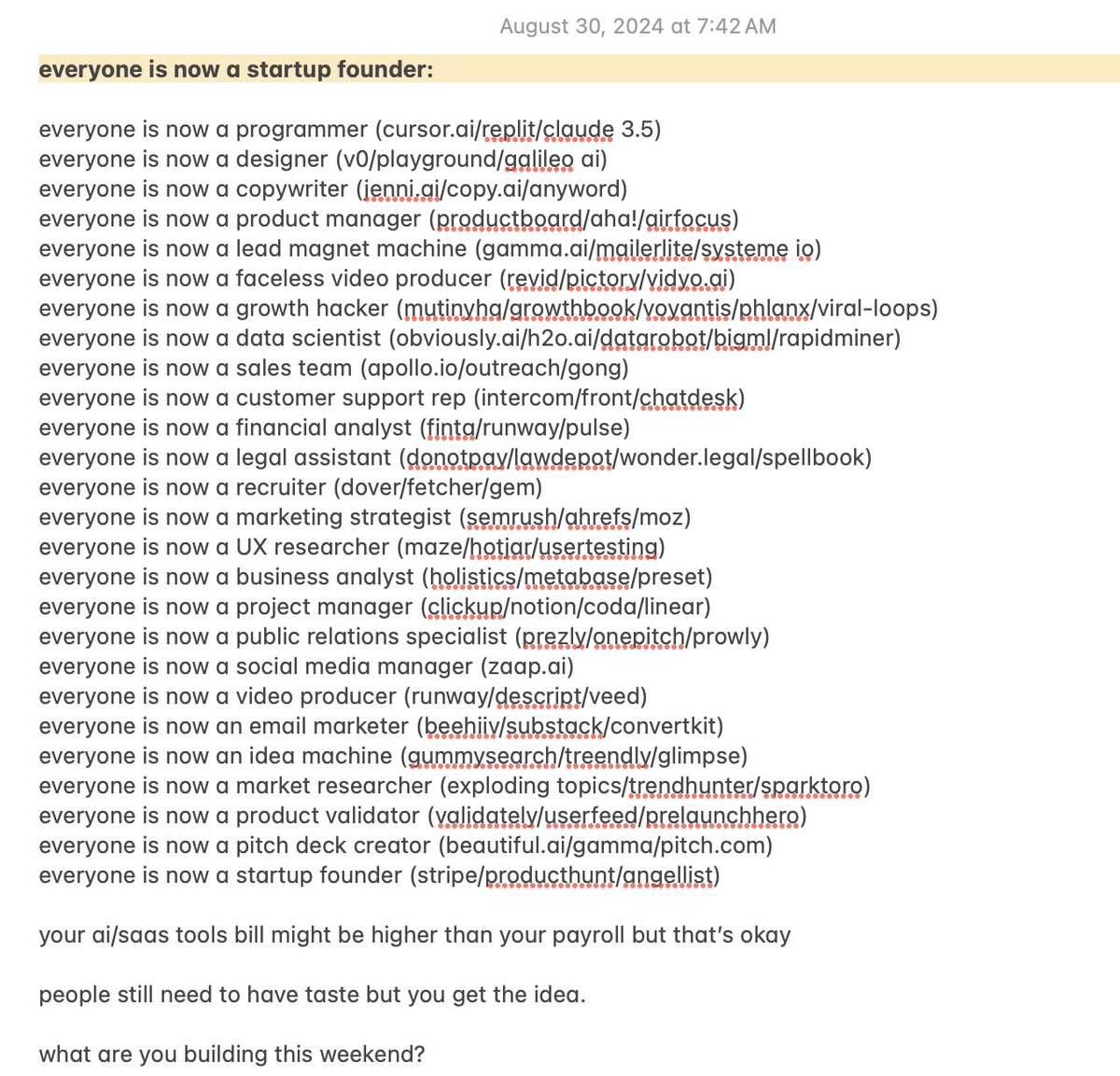 if you're reading this, you're a startup founder