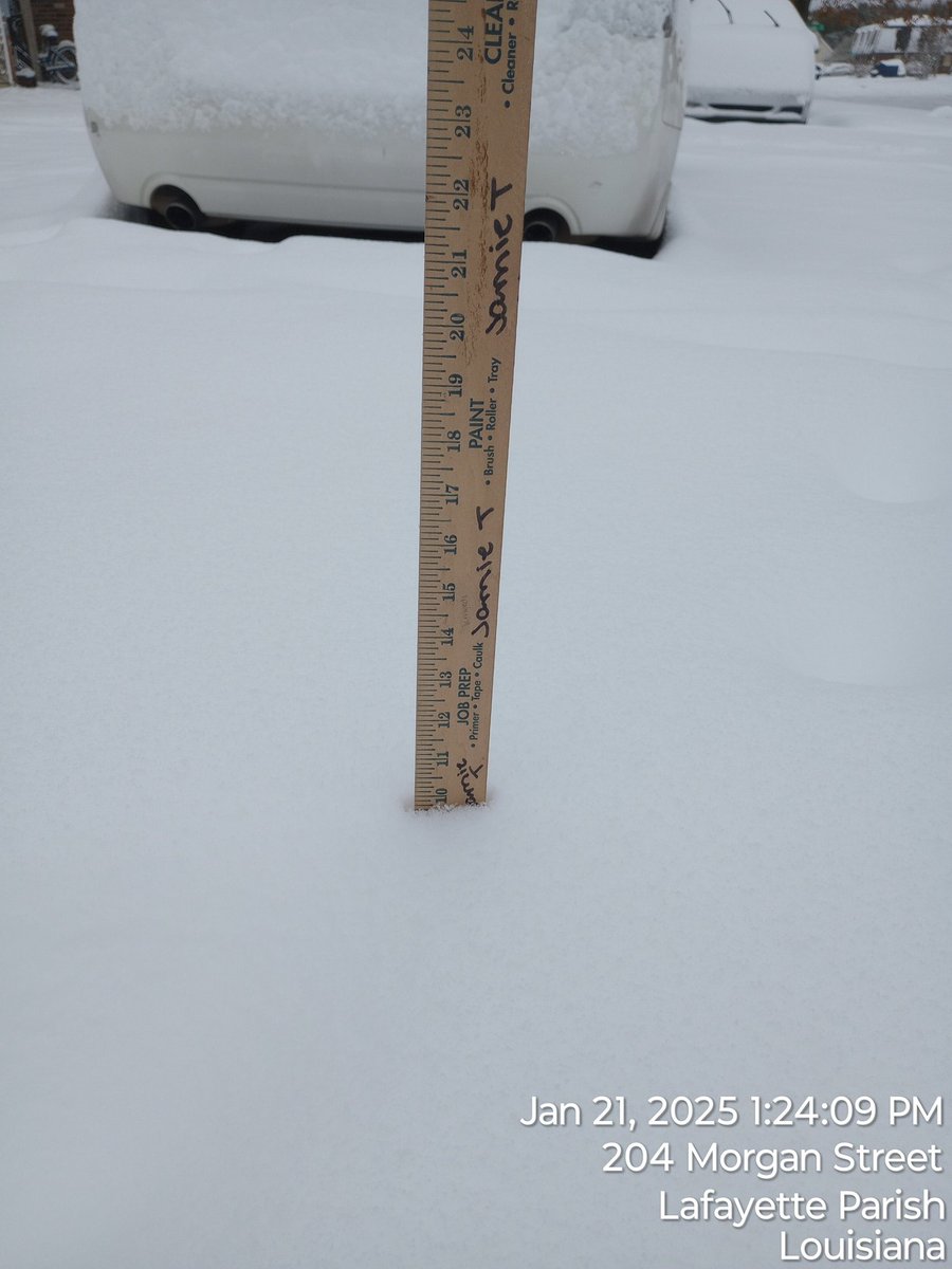 DjKSin's tweet photo. @ryanhallyall 10" is the final tally in Duson, Louisiana https://t.co/7BUvr7ra39