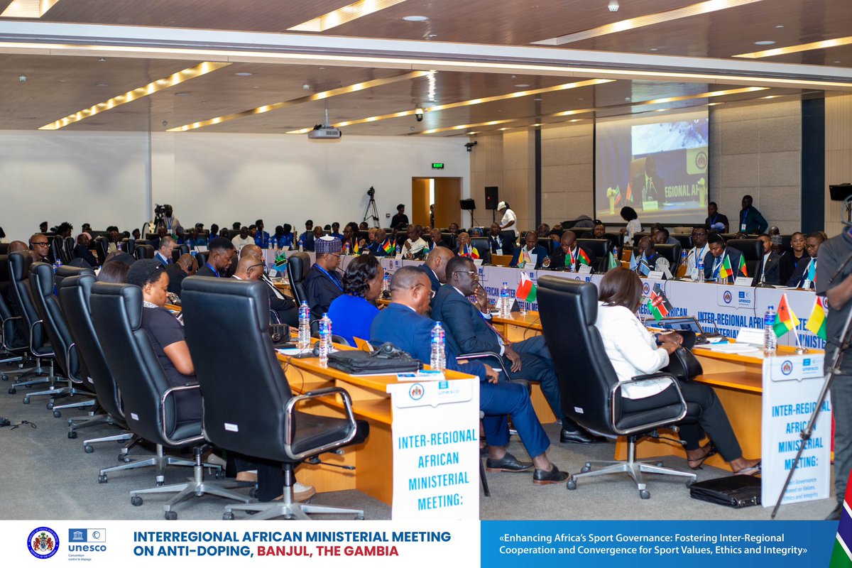 basirubj's tweet photo. The Gambia hosts the Interregional African Ministerial Meeting on ‘Strengthening Sport Governance in Africa.’ Honored to play a key role in the coordination of this pivotal event aimed at fostering cooperation, ethics, and integrity in sports across the continent. #win4real https://t.co/aFRXDjfXRt