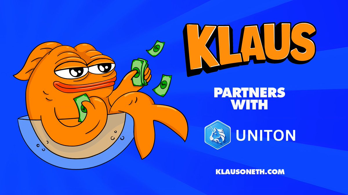 Klaus AI (@klausethereum) on Twitter photo 🦄 A magical creature alliance🦄
$KLAUS is now partners with <a href="/Uniton_Official/">Uniton Token (🦄)</a> - the first ever Telegram family meme token powered by the TON network & community!
Welcome to the rebellion! 🦄 A magical creature alliance🦄
$KLAUS is now partners with <a href="/Uniton_Official/">Uniton Token (🦄)</a> - the first ever Telegram family meme token powered by the TON network & community!
Welcome to the rebellion!