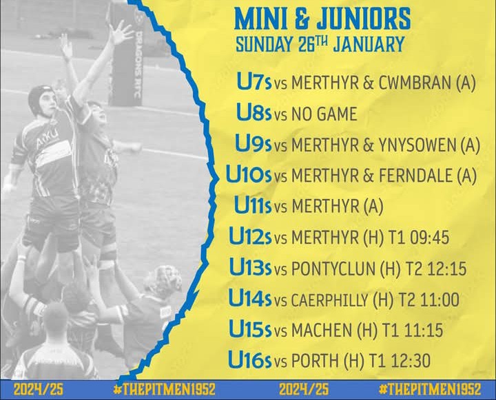 Penallta RFC (@penalltarugby1) on Twitter photo This weekend's club fixtures across the board...
<a href="/rumney_rfc/">Rumney RFC</a>
<a href="/BRECONRFC/">BRECON RFC</a>
<a href="/PenarthRFC/">Penarth RFC</a>
<a href="/RFCMerthyr/">Merthyr RFC π</a>
<a href="/cwmbranrfc/">Cwmbran RFC</a>
<a href="/ynysowen_rfc/">Ynysowen Rugby</a>
<a href="/FerndaleRugby/">Ferndale Rugby</a>
<a href="/PontyclunRFC/">Pontyclun RFC</a>
<a href="/caerphillyrugby/">Caerphilly Rugby Football Club</a>
<a href="/MachenRugby/">Machen Rugby</a>
<a href="/porthquinsrfc/">Porth Harlequins RFC</a>
#thepitmen1952 This weekend's club fixtures across the board...
<a href="/rumney_rfc/">Rumney RFC</a>
<a href="/BRECONRFC/">BRECON RFC</a>
<a href="/PenarthRFC/">Penarth RFC</a>
<a href="/RFCMerthyr/">Merthyr RFC π</a>
<a href="/cwmbranrfc/">Cwmbran RFC</a>
<a href="/ynysowen_rfc/">Ynysowen Rugby</a>
<a href="/FerndaleRugby/">Ferndale Rugby</a>
<a href="/PontyclunRFC/">Pontyclun RFC</a>
<a href="/caerphillyrugby/">Caerphilly Rugby Football Club</a>
<a href="/MachenRugby/">Machen Rugby</a>
<a href="/porthquinsrfc/">Porth Harlequins RFC</a>
#thepitmen1952