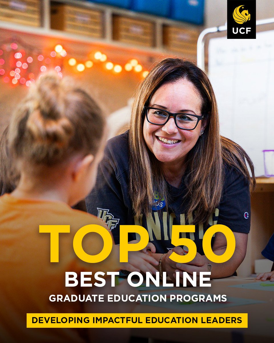 .<a href="/UCF/">UCF</a> is where online education meets excellence in innovation and technology ✨

We continue to be among the highest-ranked programs in the nation for Best Online Graduate Programs in both Criminal Justice and Education by <a href="/USNewsEducation/">U.S. News Education</a>! Learn more 👇

ucf.edu/news/2025-us-n…