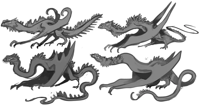 some of the concept art for the ice dragon in my last post 