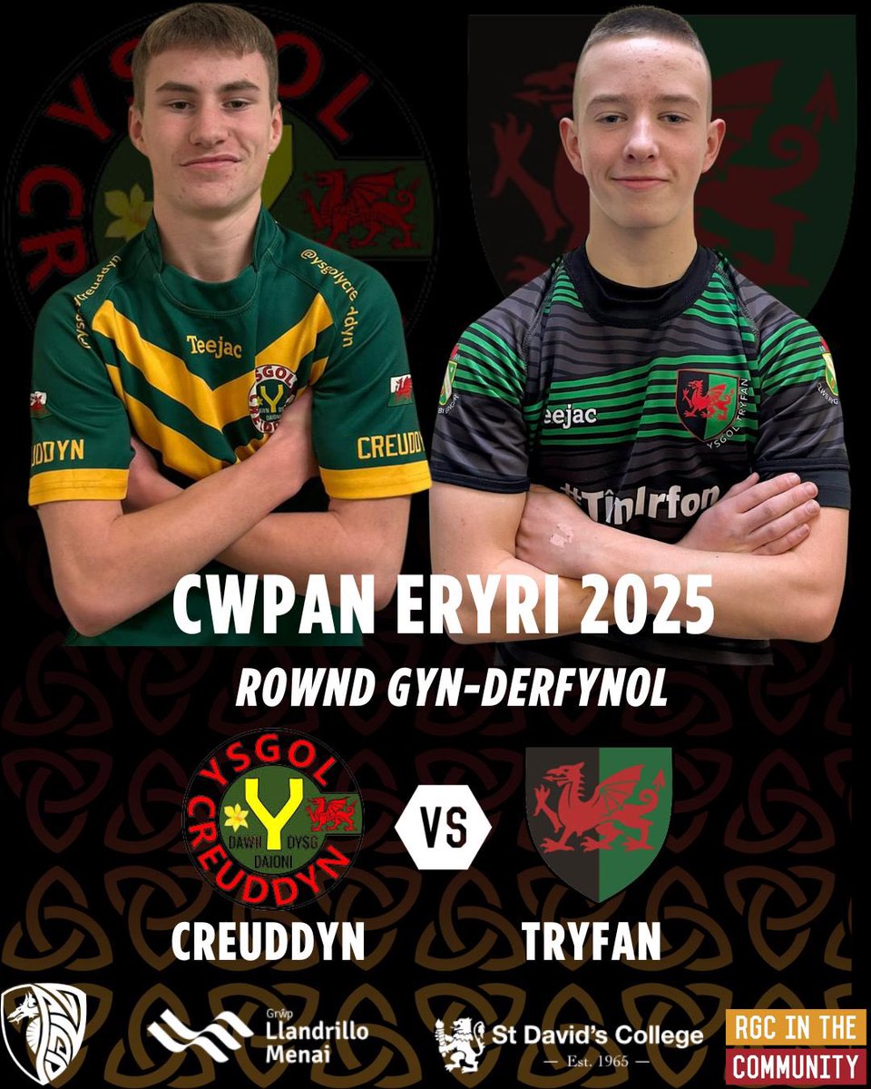Cymuned RGC Community (@rgccymuned) on Twitter photo Rownd Gyn-Derfynol Cwpan Eryri
Dan 15eg
<a href="/AGBotwnnog/">Addysg Gorfforol Botwnnog</a> vs <a href="/AGbrynrefs/">AddGorff Brynrefail</a>
<a href="/ysgolycreuddyn/">Ysgol y Creuddyn</a> vs <a href="/agorff_tryfan/">agorff_tryfan</a>
Pob lwc. Rownd Gyn-Derfynol Cwpan Eryri
Dan 15eg
<a href="/AGBotwnnog/">Addysg Gorfforol Botwnnog</a> vs <a href="/AGbrynrefs/">AddGorff Brynrefail</a>
<a href="/ysgolycreuddyn/">Ysgol y Creuddyn</a> vs <a href="/agorff_tryfan/">agorff_tryfan</a>
Pob lwc.
