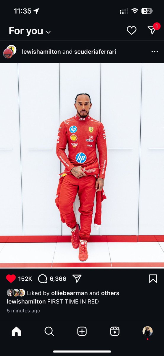 lyxia_'s tweet photo. LEWIS IN REDDD #lewishamilton #Hamilton #Ferrari 
 (This not an AI this time omgggg) https://t.co/pX7lfPNte4