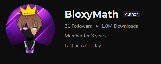 BloxyMath's tweet photo. Thank you all for 1 Million Downloads, truly a Milestone that I will remember. Expect a new mod releasing soon! https://t.co/TblLnee6Zg