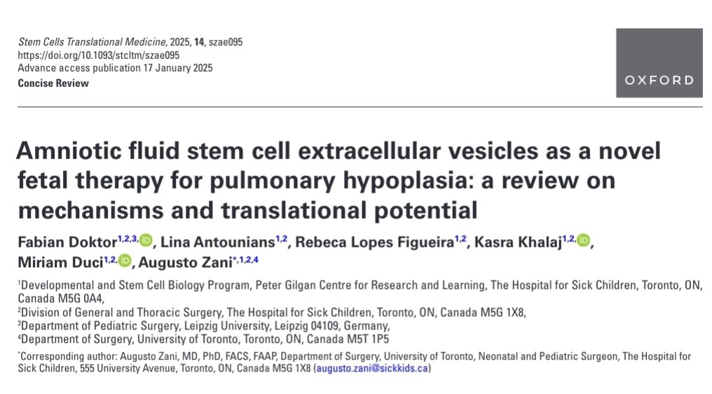 Fabian Doktor (@fabiandoktor) on Twitter photo Read our 2 most recent publications where we 1) explored the experimental sex-specific therapeutic potential of AFSC-EVs on fetal hypoplastic 🫁 and 2) review their mechanisms and translational potential <a href="/SKDevStemCell/">SickKids Developmental & Stem Cell Biology Program</a> <a href="/APSASurgeons/">APSA Surgeons</a> <a href="/EupsaSurgeons/">EUROPEAN PAEDIATRIC SURGEONS’ ASSOCIATION</a> <a href="/dfg_public/">DFG public | @dfg_public@wisskomm.social</a> <a href="/CIHR_IRSC/">CIHR</a> <a href="/Zani_Lab/">Zani Lab</a> Read our 2 most recent publications where we 1) explored the experimental sex-specific therapeutic potential of AFSC-EVs on fetal hypoplastic 🫁 and 2) review their mechanisms and translational potential <a href="/SKDevStemCell/">SickKids Developmental & Stem Cell Biology Program</a> <a href="/APSASurgeons/">APSA Surgeons</a> <a href="/EupsaSurgeons/">EUROPEAN PAEDIATRIC SURGEONS’ ASSOCIATION</a> <a href="/dfg_public/">DFG public | @dfg_public@wisskomm.social</a> <a href="/CIHR_IRSC/">CIHR</a> <a href="/Zani_Lab/">Zani Lab</a>