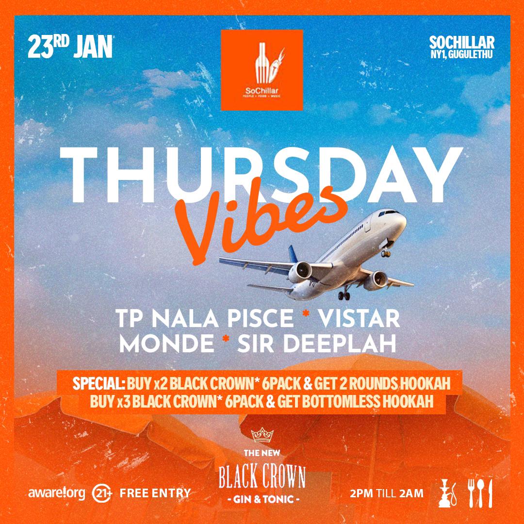 WE BACK!!! 

THURSDAY Vibes opening for 2025 🎉🎊📍

Janworry special with BLACK CROWN🤞👌

TP NALA PISCE AmaGrootman 🔌🔑