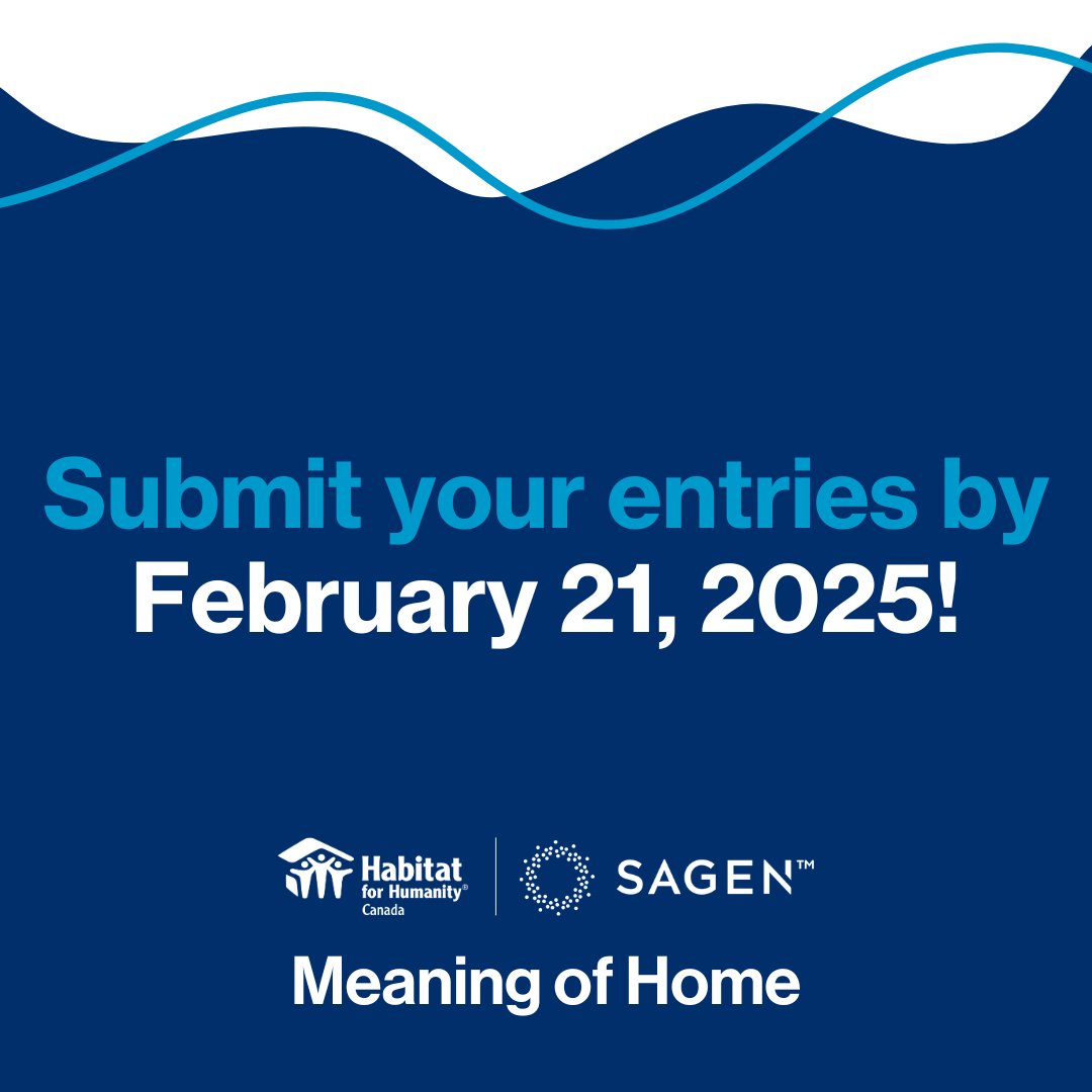 Don’t miss your chance to enter the annual #MeaningofHome writing contest!

If your kids or students are participating, make sure they submit their entries by February 21! 

For every student entry, $10 will be donated to their local Habitat! Enter here: meaningofhome.ca